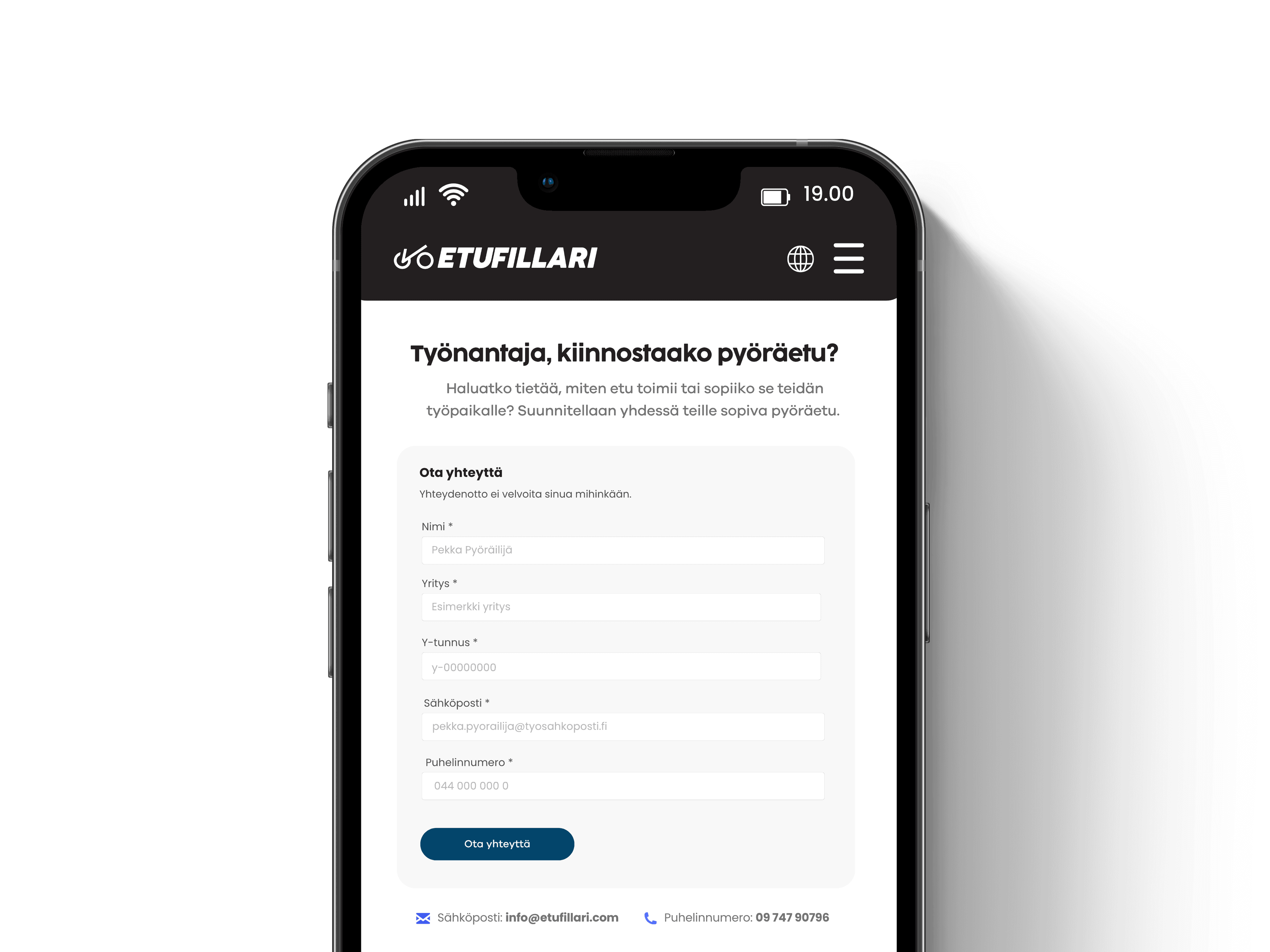 myBike-verkkopalvelu älypuhelimen näytöllä – työsuhdepyörän hallinta helposti selaimessa.