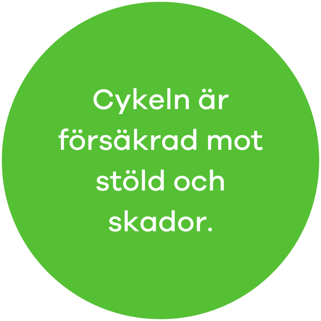Tjänstecykel är försäkrad mot stöld och skador.