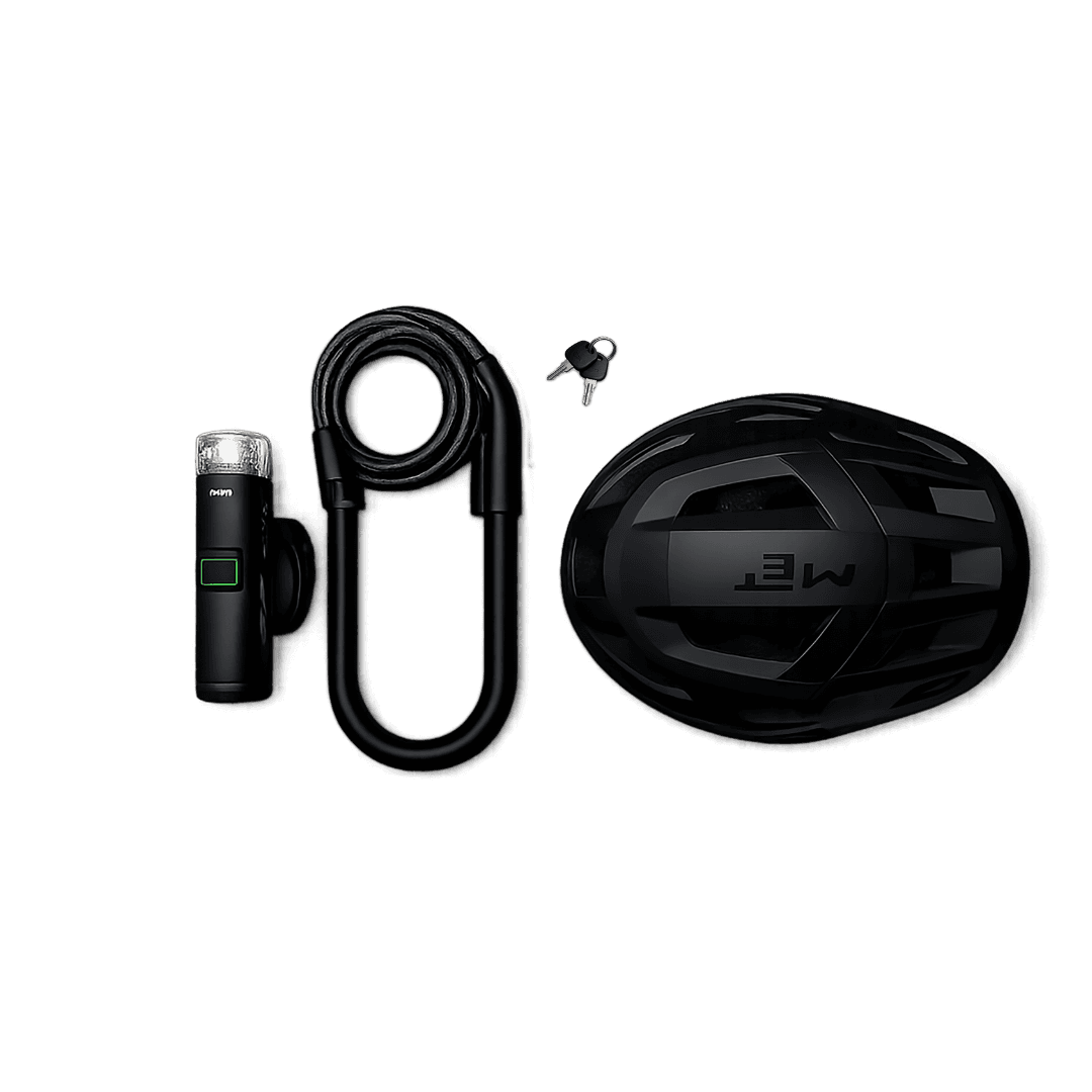 Työsuhdepyörän varusteet: valo, lukko ja kypärä