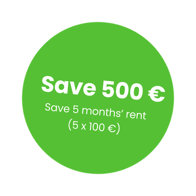 Your savings 500 € – save 5 months' rent